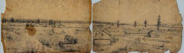 Image of a sketch of the fort site from the park's collection